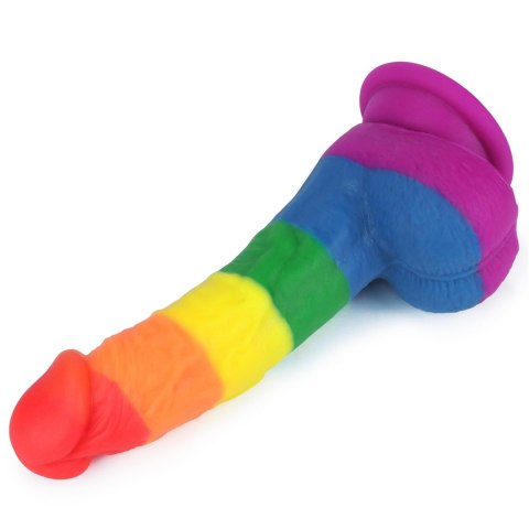 Tęczowe dildo elastyczne z przyssawką 20,5 cm Tęczowe dildo elastyczne z przyssawką 20,5 cm
