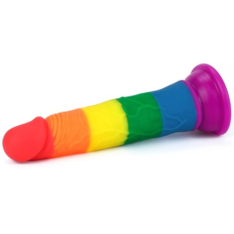 Tęczowe dildo elastyczne z przyssawką silikonowe Tęczowe dildo elastyczne z przyssawką silikonowe