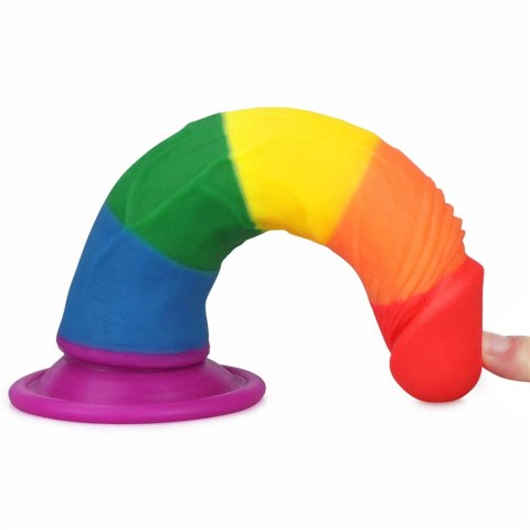 Tęczowe dildo elastyczne z przyssawką silikonowe Tęczowe dildo elastyczne z przyssawką silikonowe