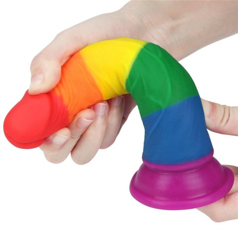 Tęczowe dildo elastyczne z przyssawką silikonowe Tęczowe dildo elastyczne z przyssawką silikonowe