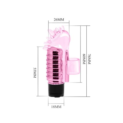 Wibrator mini na palec masażer łechtaczki różowy Wibrator mini na palec masażer łechtaczki różowy
