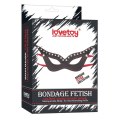 Czarna maska do sado maso BDSM z czerwona wstążką Czarna maska do sado maso BDSM z czerwona wstążką
