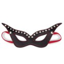 Czarna maska do sado maso BDSM z czerwona wstążką Czarna maska do sado maso BDSM z czerwona wstążką