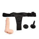 Czarna uprząż strap-on realistyczne dildo 15 cm Czarna uprząż strap-on realistyczne dildo 15 cm