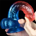 Duże dwukolorowe dildo giętkie z przyssawką 20 cm Duże dwukolorowe dildo giętkie z przyssawką 20 cm