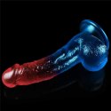 Duże dwukolorowe dildo giętkie z przyssawką 20 cm Duże dwukolorowe dildo giętkie z przyssawką 20 cm