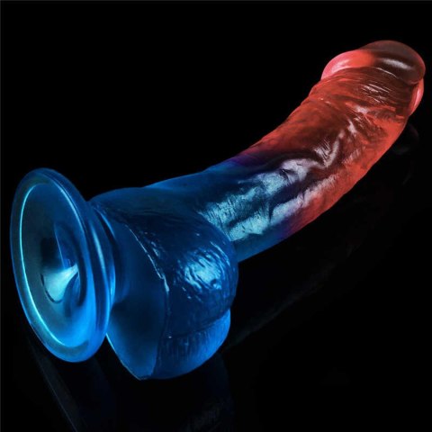 Duże dwukolorowe dildo giętkie z przyssawką 20 cm Duże dwukolorowe dildo giętkie z przyssawką 20 cm