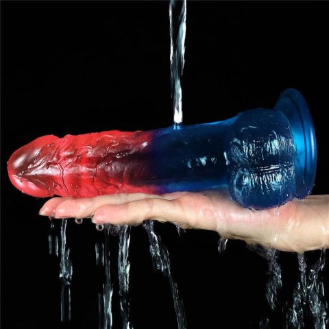 Duże dwukolorowe dildo giętkie z przyssawką 20 cm Duże dwukolorowe dildo giętkie z przyssawką 20 cm