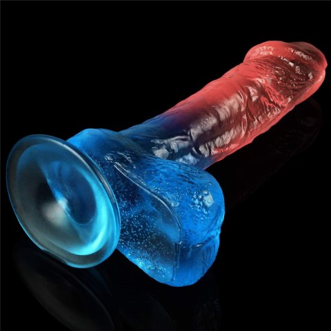 Duże żylaste dildo gumowe dwa kolory przyssawka Duże żylaste dildo gumowe dwa kolory przyssawka