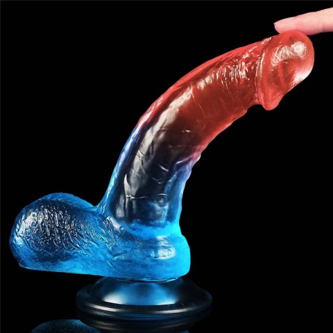 Duże żylaste dildo gumowe dwa kolory przyssawka Duże żylaste dildo gumowe dwa kolory przyssawka