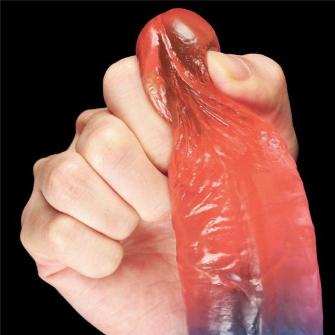 Duże żylaste dildo gumowe dwa kolory przyssawka Duże żylaste dildo gumowe dwa kolory przyssawka