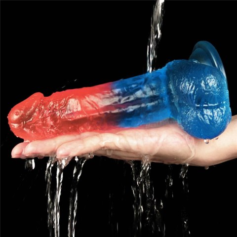 Duże żylaste dildo gumowe dwa kolory przyssawka Duże żylaste dildo gumowe dwa kolory przyssawka