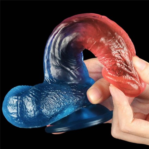 Duże żylaste dildo gumowe dwa kolory przyssawka Duże żylaste dildo gumowe dwa kolory przyssawka