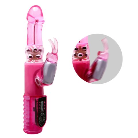 Wibrator z rotacją masażerem łechtaczki 25cm 8tryb Wibrator z rotacją masażerem łechtaczki 25cm 8tryb