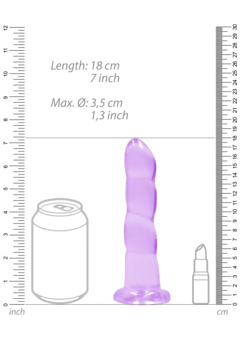 Dildo fioletowe spiralne z mocną przyssawką 18 cm Dildo fioletowe spiralne z mocną przyssawką 18 cm