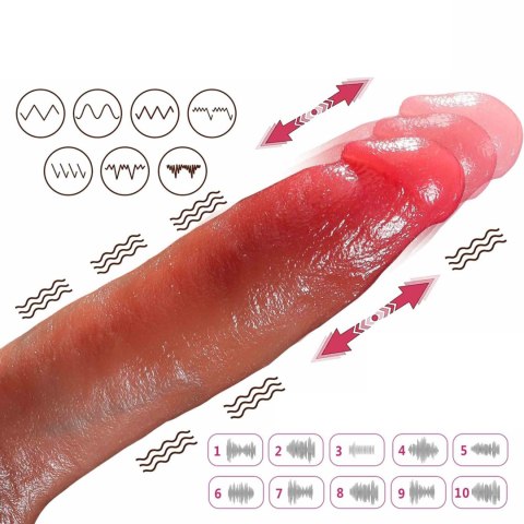 Realistyczny wibrator penis z ruchem góra/dół – z funkcją ogrzewania Realistyczny wibrator penis z ruchem góra/dół – z funkcją ogrzewania