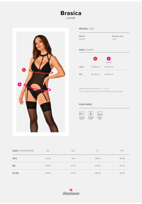 Brasica gorset erotyczny sexowny komplet figi XS/S Brasica gorset erotyczny sexowny komplet figi XS/S