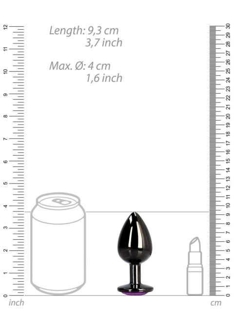 CZARNA ZATYCZKA PLUG ANALNY KOREK METALOWY Z DIAMENTEM 9 CM CZARNA ZATYCZKA PLUG ANALNY KOREK METALOWY Z DIAMENTEM 9 CM