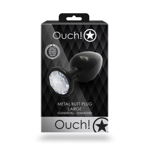 CZARNY METALOWY KOREK ANALNY PLUG Z DIAMENTEM 9,3 CM WODOODPORNY CZARNY METALOWY KOREK ANALNY PLUG Z DIAMENTEM 9,3 CM WODOODPORNY