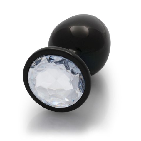 CZARNY METALOWY KOREK ANALNY PLUG Z DIAMENTEM 9,3 CM WODOODPORNY CZARNY METALOWY KOREK ANALNY PLUG Z DIAMENTEM 9,3 CM WODOODPORNY