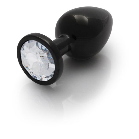 CZARNY METALOWY KOREK ANALNY PLUG Z DIAMENTEM 9,3 CM WODOODPORNY CZARNY METALOWY KOREK ANALNY PLUG Z DIAMENTEM 9,3 CM WODOODPORNY