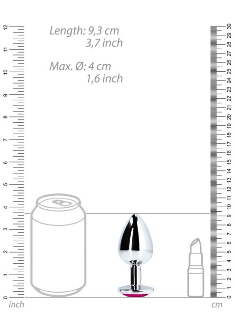 SREBRNA ZATYCZKA PLUG ANALNY KOREK METALOWY Z DIAMENTEM 9,3 CM SREBRNA ZATYCZKA PLUG ANALNY KOREK METALOWY Z DIAMENTEM 9,3 CM