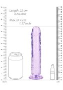 Żelowe fioletowe dildo z przyssawką waginalne i analne 22 cm Żelowe fioletowe dildo z przyssawką waginalne i analne 22 cm