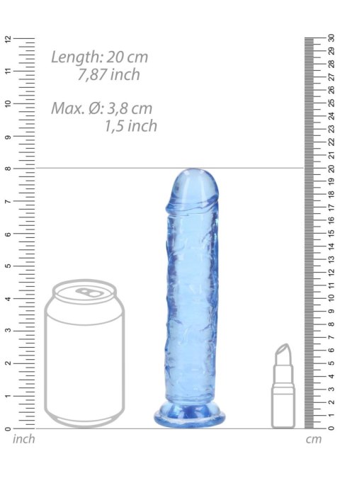 Żelowe niebieskie dildo z przyssawką waginalne i analne 20 cm Żelowe niebieskie dildo z przyssawką waginalne i analne 20 cm