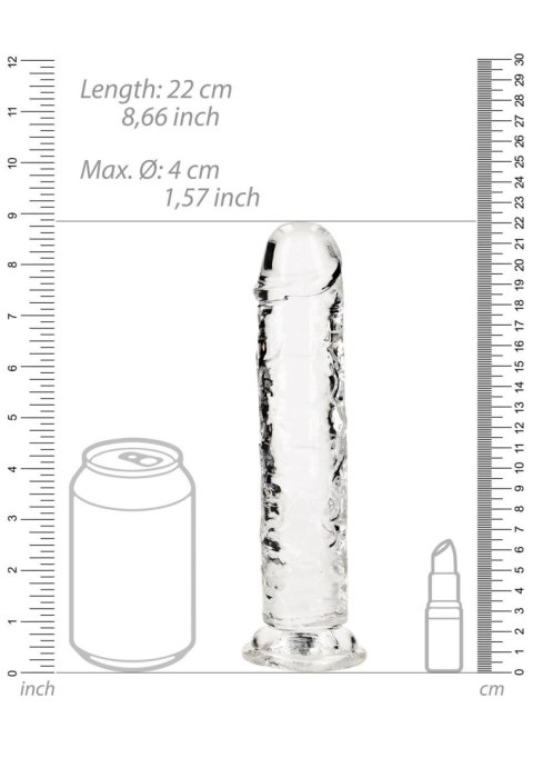 Żelowe przezroczyste dildo z przyssawką waginalne i analne 22 cm Żelowe przezroczyste dildo z przyssawką waginalne i analne 22 cm