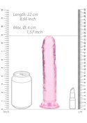 Żelowe różowe dildo z przyssawką waginalne i analne 22 cm Żelowe różowe dildo z przyssawką waginalne i analne 22 cm