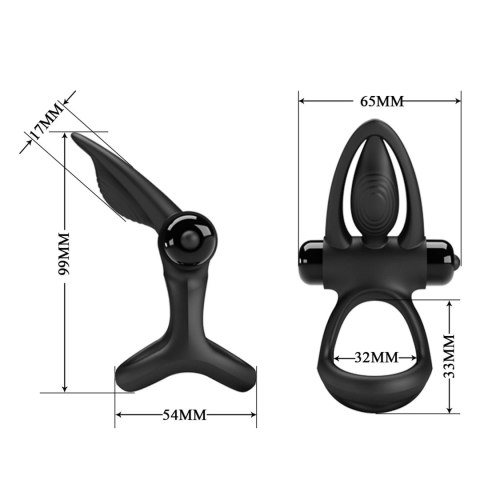 Pierścień na penisa ring z wibracjami PRETTY LOVE COCK RING czarny Pierścień na penisa ring z wibracjami PRETTY LOVE COCK RING czarny