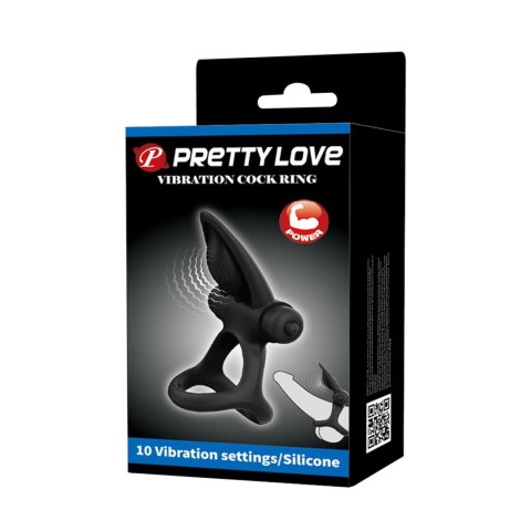 Pierścień na penisa ring z wibracjami PRETTY LOVE COCK RING czarny Pierścień na penisa ring z wibracjami PRETTY LOVE COCK RING czarny