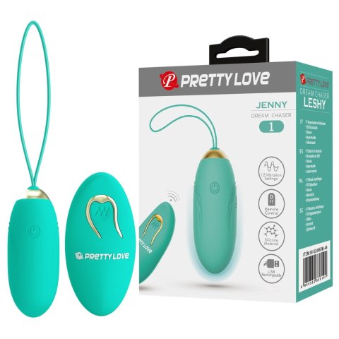 Wibrujące jajeczko -PRETTY LOVE - JENNY Dream chaser 1, Green, Wireless remote control 12 vibration functions Wibrujące jajeczko -PRETTY LOVE - JENNY Dream chaser 1, Green, Wireless remote control 12 vibration functions
