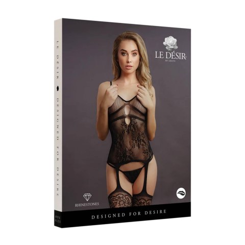 Suspender Rhinestone Bodystocking - One Size Suspender Rhinestone Bodystocking - One Size
