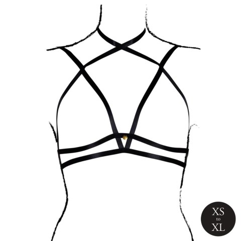 Open Cup Triangle Bra with Neck Strap and Adjustable Sliders - One Size - Black Open Cup Triangle Bra with Neck Strap and Adjustable Sliders - One Size - Black