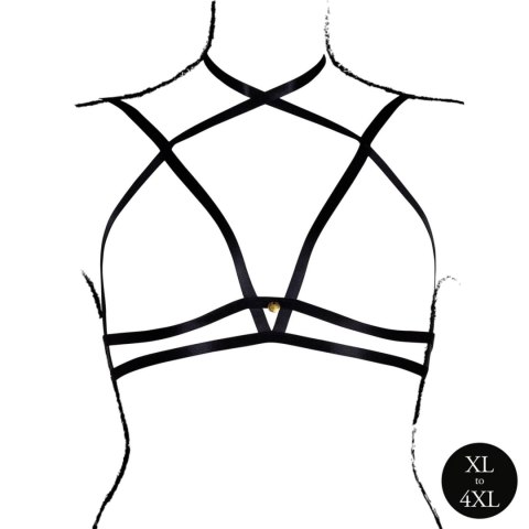Open Cup Triangle Bra with Neck Strap and Adjustable Sliders - Plus Size - Black Open Cup Triangle Bra with Neck Strap and Adjustable Sliders - Plus Size - Black