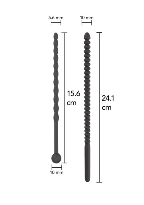 Ribbed Penis Dilator Set 2 pcs Black Ribbed Penis Dilator Set 2 pcs Black