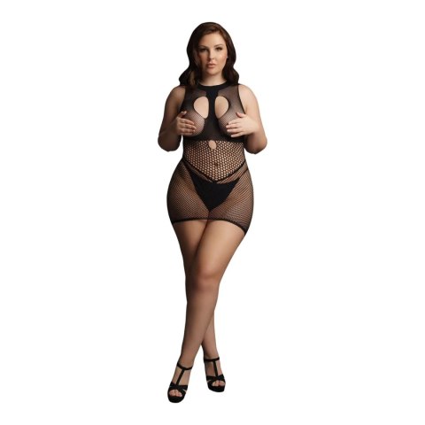 Duo Net Open Cup Mini Dress - Plus Size Duo Net Open Cup Mini Dress - Plus Size