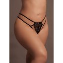 Faye - Lace Thong with Adjustable Sliders and Golden Details - Plus Size Faye - Lace Thong with Adjustable Sliders and Golden Details - Plus Size