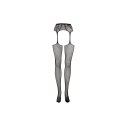 Fishnet and Lace Garterbelt Stockings - One Size