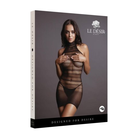 High Lace Neck Net Mini Dress - One Size High Lace Neck Net Mini Dress - One Size