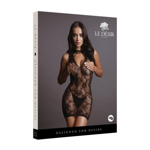 High Neck Lace Mini Dress - One Size High Neck Lace Mini Dress - One Size