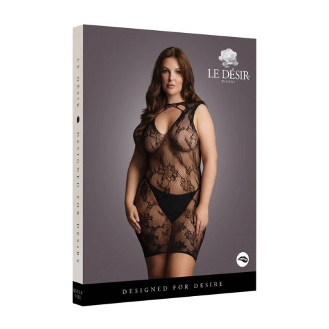 High Neck Lace Mini Dress - Plus Size High Neck Lace Mini Dress - Plus Size