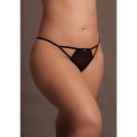 Julie - Elastic Mesh Thong with Open Crotch , Adjustable Sliders and Golden Details - Plus Size Julie - Elastic Mesh Thong with Open Crotch , Adjustable Sliders and Golden Details - Plus Size