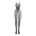Net High Neck Bodystocking - One Size Net High Neck Bodystocking - One Size