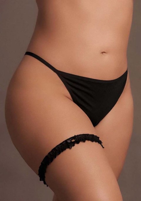 Noel - Elastic Lace Garter with Golden Details - Plus Size Noel - Elastic Lace Garter with Golden Details - Plus Size