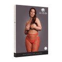 Shimmering Cut-Out Tights - Plus Size - Red/Gold Glitter