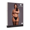 Shimmering Thigh High Stockings - Plus Size - Black/Gold Glitter