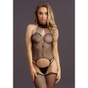 Suspender Fishnet Choker Bodystocking - One Size Suspender Fishnet Choker Bodystocking - One Size