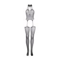 Suspender Fishnet Choker Bodystocking - One Size Suspender Fishnet Choker Bodystocking - One Size